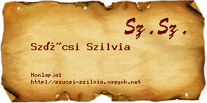 Szücsi Szilvia névjegykártya